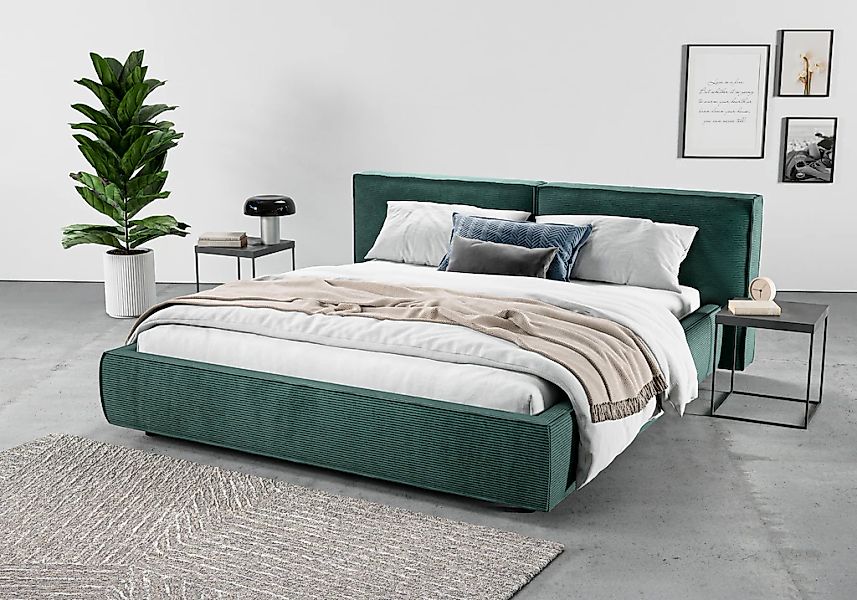 Home affaire Polsterbett "Adrina mit Biesenoptik, Feincord und Luxus-Microf günstig online kaufen