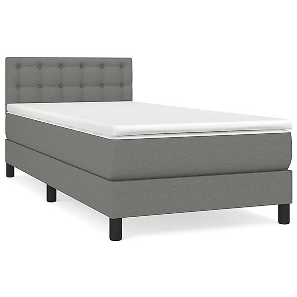 vidaXL Boxspringbett Boxspringbett mit Matratze Dunkelgrau 100x200 cm Stoff günstig online kaufen