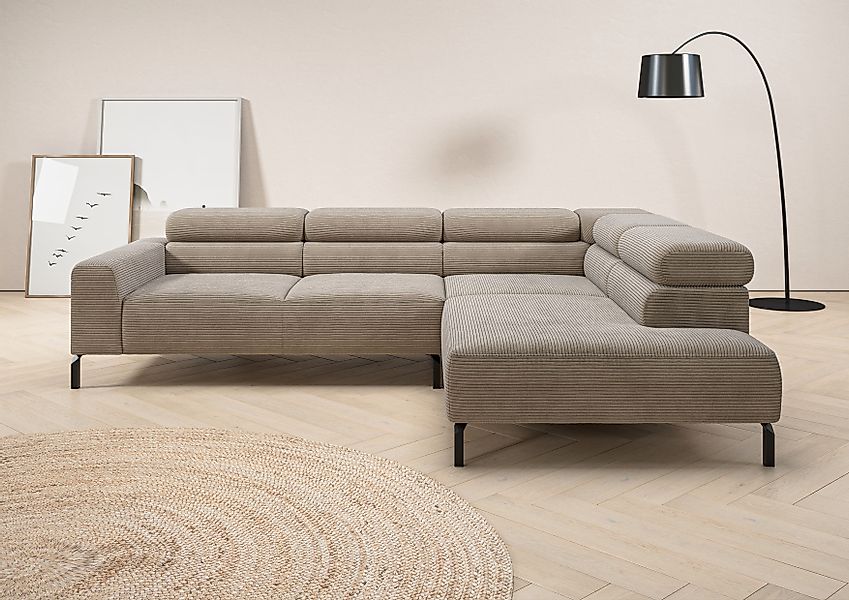 Home affaire Ecksofa »Antonelli, L-Form, inkl. Kopfteilverstellung, Breite günstig online kaufen