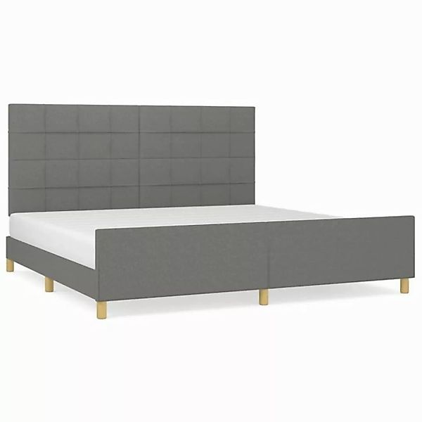 furnicato Bettgestell ohne Matratze Dunkelgrau 200x200 cm Stoff (1-tlg) günstig online kaufen