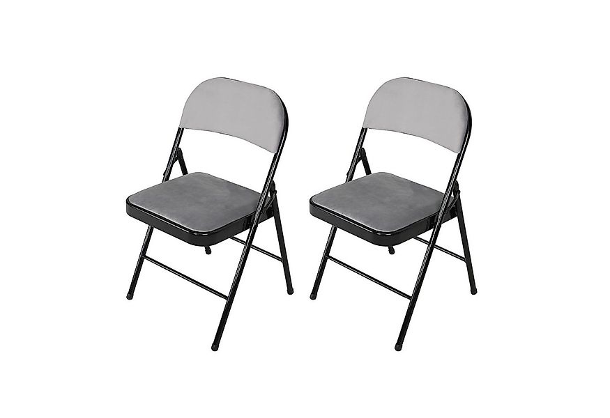 HTI-Living Klappstuhl Klappstuhl Wedigo Velvet Grau 2er-Set (Set, 2 St), Gä günstig online kaufen