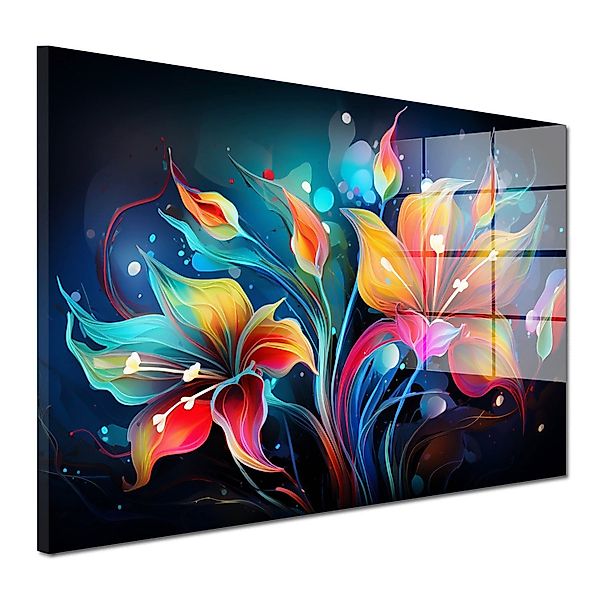 Artedinoi Acrylglasbild Leuchtende Blumen dark Acrylglas günstig online kaufen
