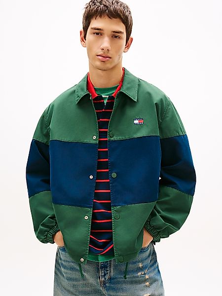 Tommy Jeans Hemdjacke "TJM COLORBLOCK" ohne Kapuze Regular fit mit Hemdkrag günstig online kaufen