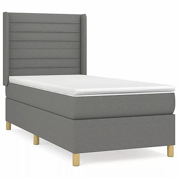 vidaXL Boxspringbett mit Matratze Dunkelgrau 90x190 cm Stoff1389193 günstig online kaufen