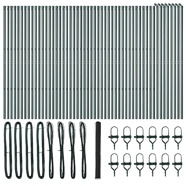 vidaXL Zaunpfosten Grau 100 x 1,5 m 50 mm Maschenweite Stahl und PVC 335289 günstig online kaufen