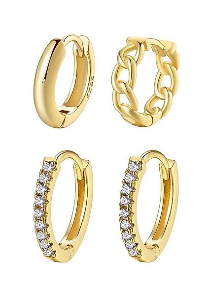 Hey Happiness Creolen-Set Layer Glieder geflochten, Basic Ohrringe rund Kri günstig online kaufen