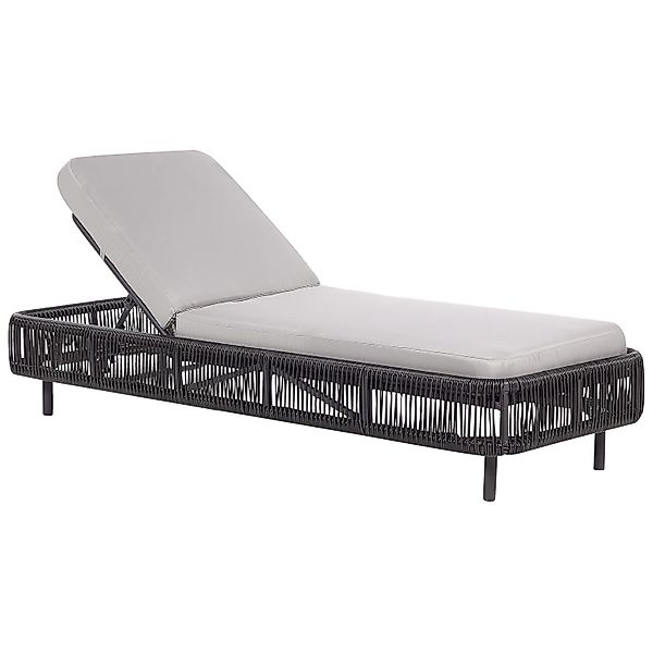 Beliani Gartenliege Grau Schwarz 190x70x33 günstig online kaufen