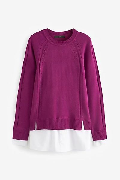 Next 2-in-1-Pullover Kuscheliger Pullover mit Blusendetail (1-tlg) günstig online kaufen