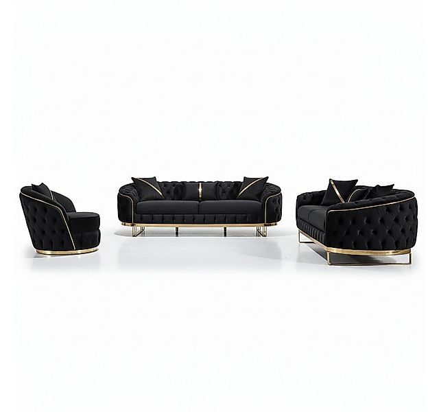 Palms-Store Sofa -Set MIRA mit Knopfheftung in 5 edlen Farbvarianten, 3-Sit günstig online kaufen