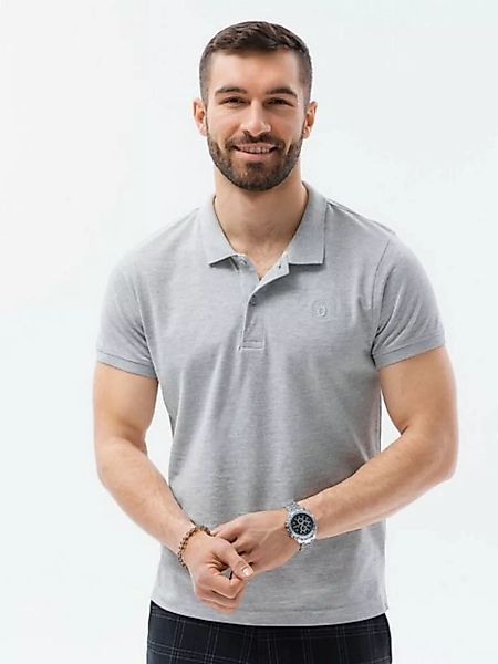 OMBRE Poloshirt Ombre Herren Pique-Strick-Poloshirt - grau melange V20 S137 günstig online kaufen