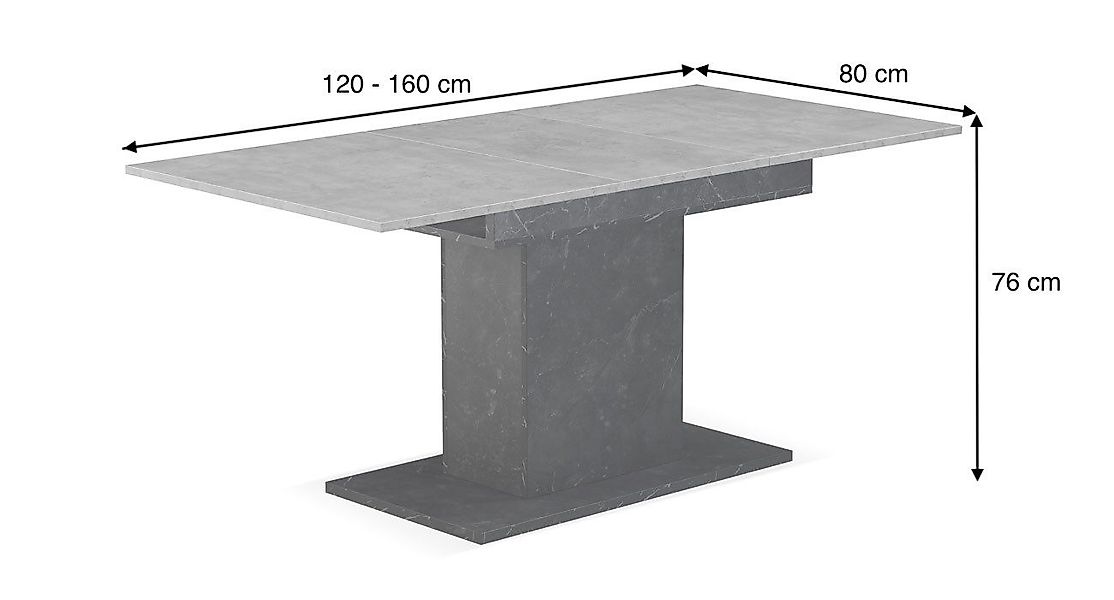 B&D home Esstisch BOSCO, ausziehbar, 120-160cm, günstig online kaufen