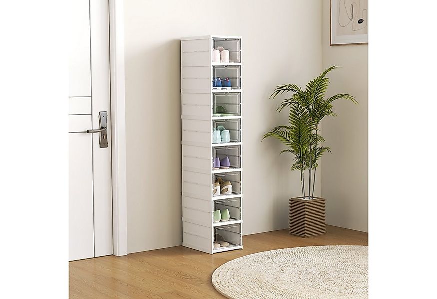 HOMCOM Schuhbox Schuhkartons im 8er-Pack, durchsichtiger Kunststoff (stapel günstig online kaufen