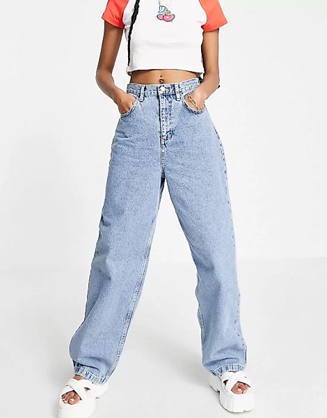 Topshop – Baggy-Jeans in Mittelblau günstig online kaufen
