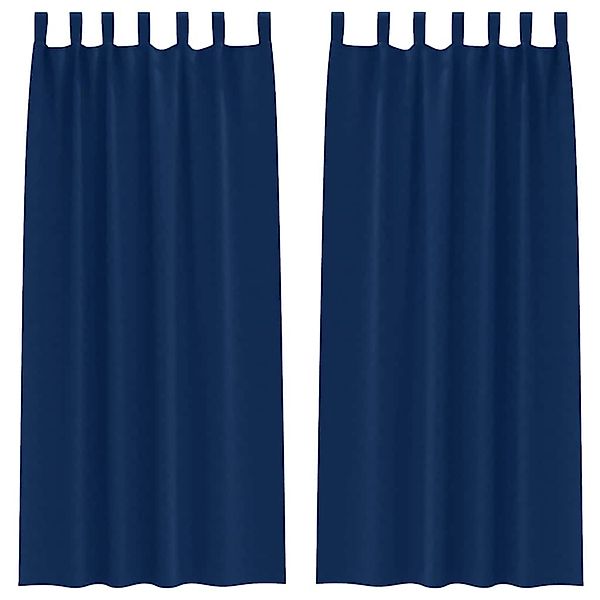 vidaXL Verdunkelungs-Vorhänge mit Ringen Dunkelblau Polyester 4107586 günstig online kaufen