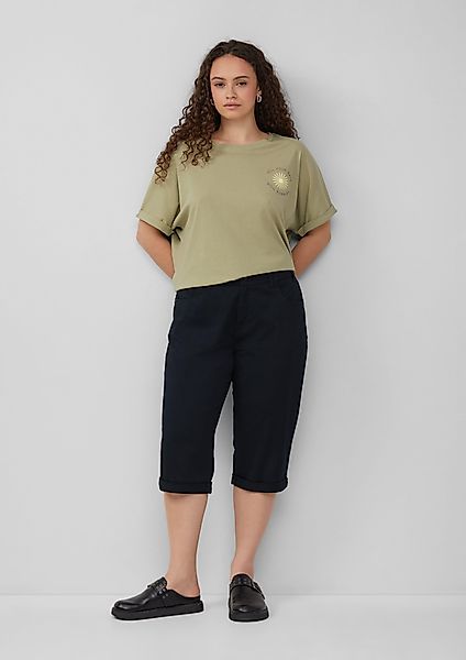 QS Stoffhose Capri-Hose aus Baumwollsatin günstig online kaufen