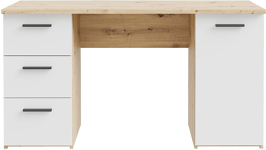 FORTE Schreibtisch Neuss, mit 3 Schubladen & 1 Tür, funktional, Breite 138 günstig online kaufen