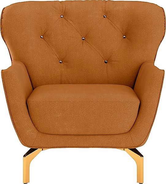 sit&more Sessel "Orient 3", inkl. 1 Zierkissen mit Strass-Stein, goldfarben günstig online kaufen