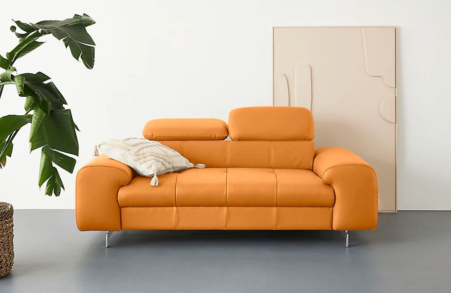 COTTA 2-Sitzer "Chef", Big-Sofa mit Kopfteilverstellung, edle Metallkufen günstig online kaufen
