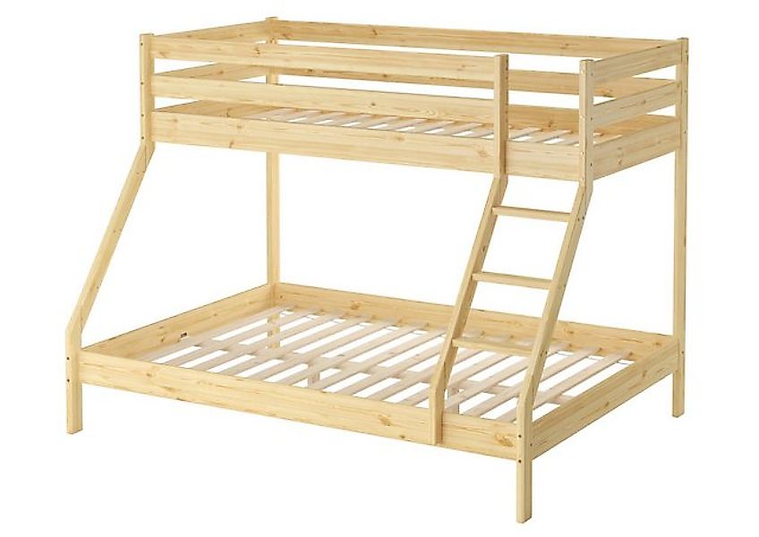 ERST-HOLZ Etagenbett Doppel-Etagenbett 90 x 200 / 140 x 200 Kiefer Masssivh günstig online kaufen