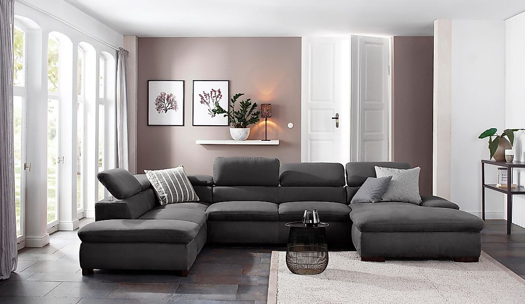 Home affaire Wohnlandschaft Alberto U-Form, mit günstig online kaufen