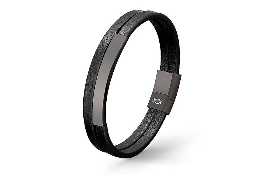 UNIQAL.de Lederarmband Lederarmband Herren " LITTLE PLATE" double layer, (E günstig online kaufen