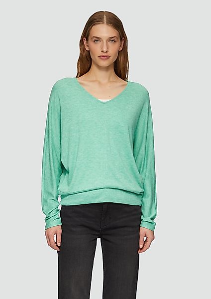 s.Oliver Langarmshirt Meliertes Langarmshirt mit Fledermausärmeln günstig online kaufen
