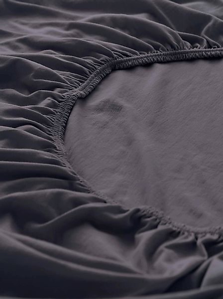 hessnatur Jersey Spannbettlaken aus Bio-Baumwolle - grau - Größe 180x200 cm günstig online kaufen