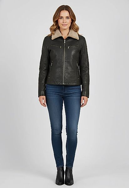 Mauritius Lederjacke "MWNaedda" mit hochschließendem Kragen mit Teddyplüsch günstig online kaufen