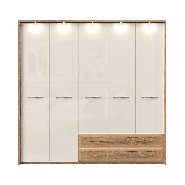 Home affaire Kleiderschrank »Gala, beige hochglänzend UV lackiert, kratzfes günstig online kaufen