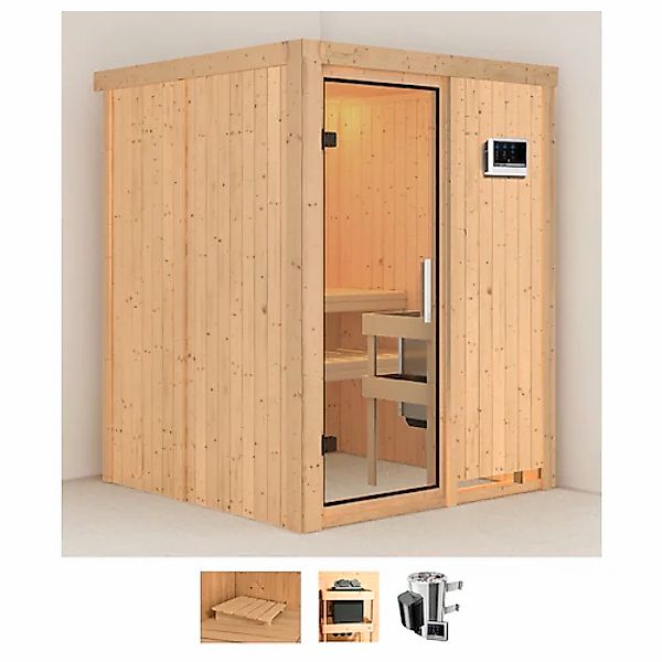 Karibu Sauna »Milaja«, 3,6-kW-Plug & Play Ofen mit externer Steuerung günstig online kaufen