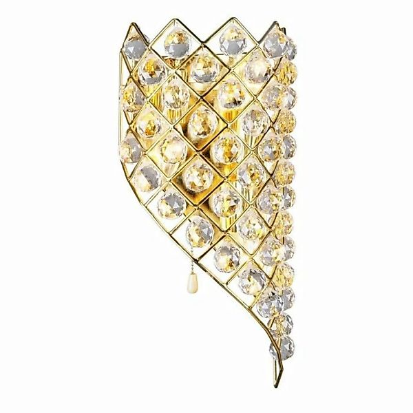 Wandlampe ELISE goldfarbig mit echten Kristallprismen 3-flammig rechts abfa günstig online kaufen