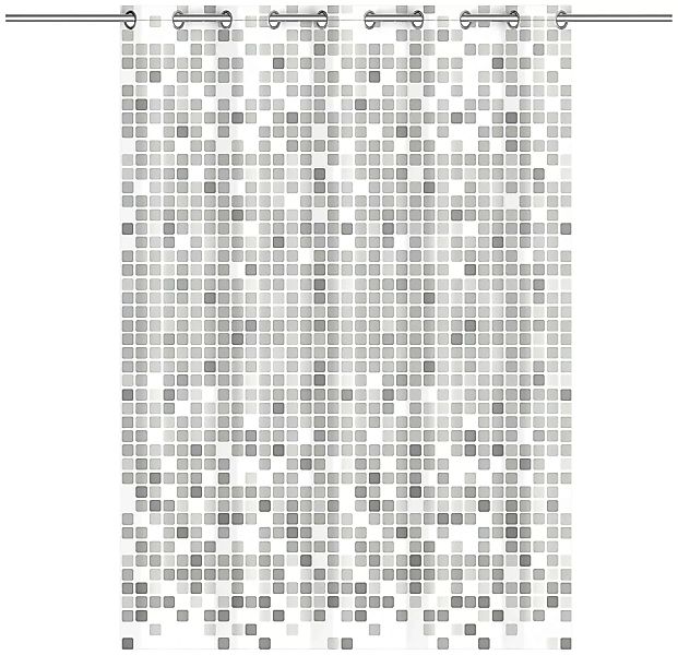 Eisl Textil Duschvorhang mit Motiv Mosaik Grau 180 cm x 200 cm Waschbar günstig online kaufen