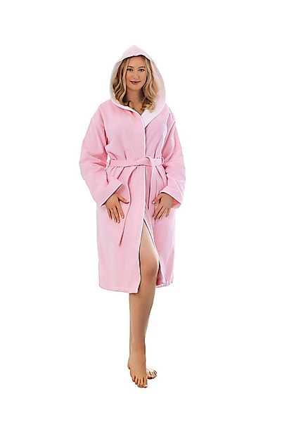KLASBROOK Damenbademantel Lina, Kapuze, mit Kapuze aus 100% Baumwolle, Tasc günstig online kaufen