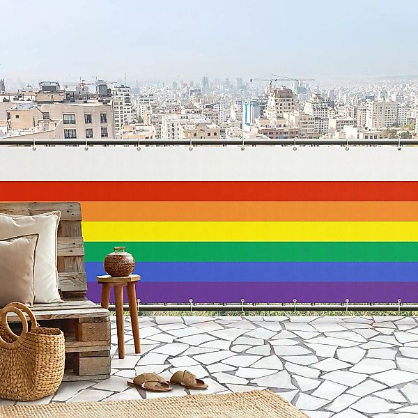 Balkon Sichtschutz Regenbogen Streifen günstig online kaufen