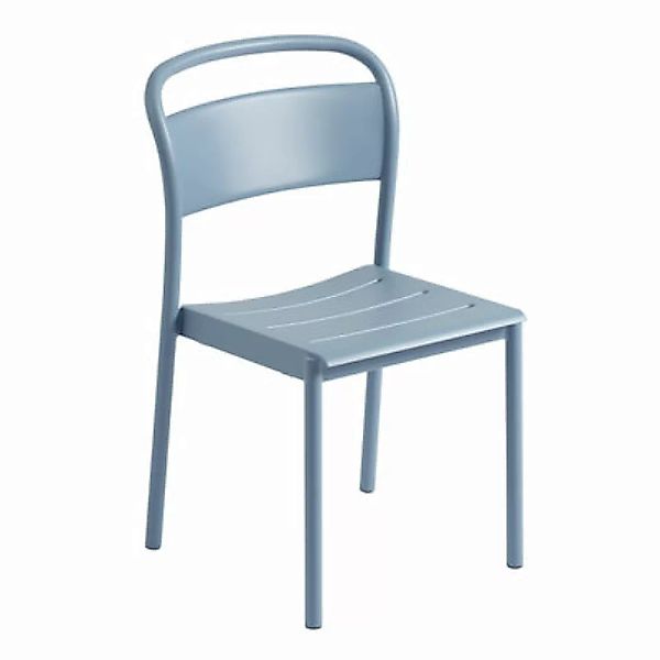 Stapelbarer Stuhl Linear metall blau / Stahl - Muuto - Blau günstig online kaufen