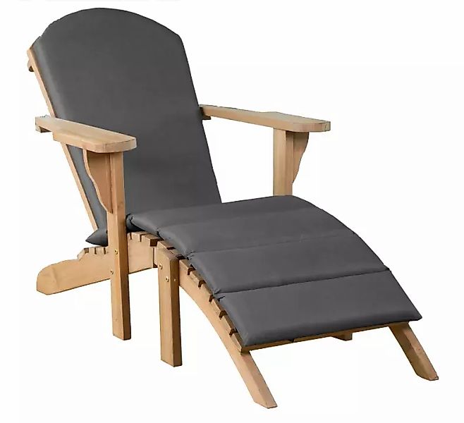 Gartenlounger Woodie inkl. Auflage uni grey günstig online kaufen