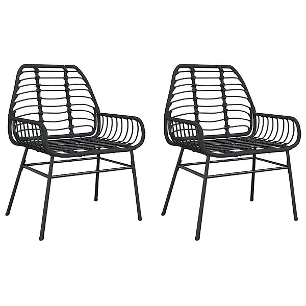 vidaXL Gartenstühle 2 Stk Schwarz Poly Rattan 369091 günstig online kaufen