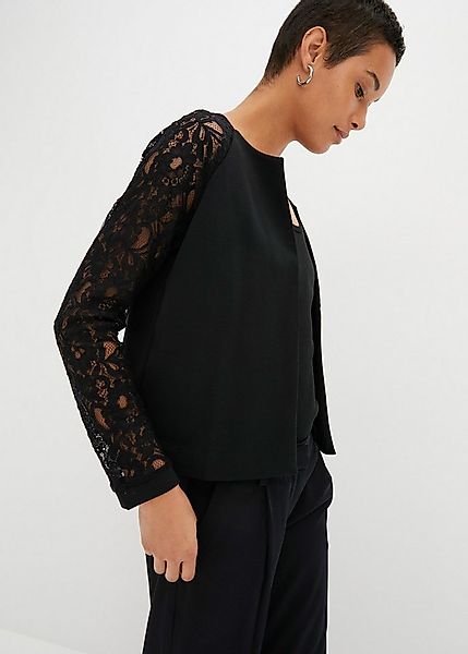 bonprix Jackenblazer Blazer mit Spitzenärmeln günstig online kaufen