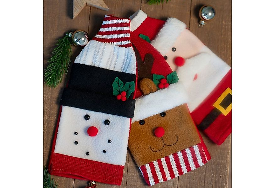 Kamelio Dekofigur Set Flaschenpullover Weihnachten Flaschenüberzug Weinflas günstig online kaufen