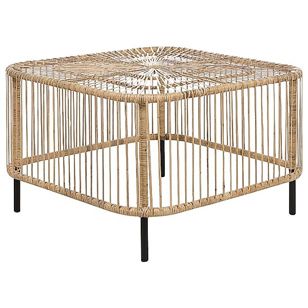 Beliani Couchtisch CESENATICO Naturfarben Schwarz 67x67x45 günstig online kaufen