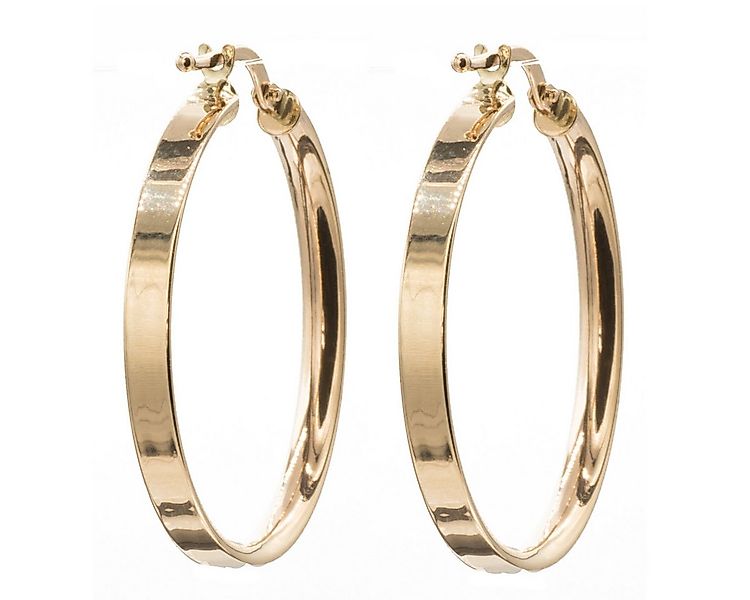 Bella Carina Paar Creolen Creolen aus 585 Gold 14 Karat 3 cm Durchmesser 3 günstig online kaufen