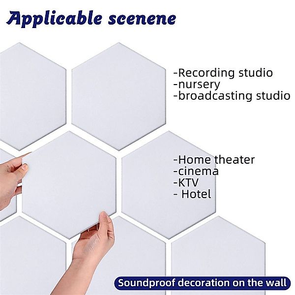 RWEUOQ Akustikplatte 12 Stück,Hexagon Akustikplatte,Selbstklebend,9mmHohe D günstig online kaufen