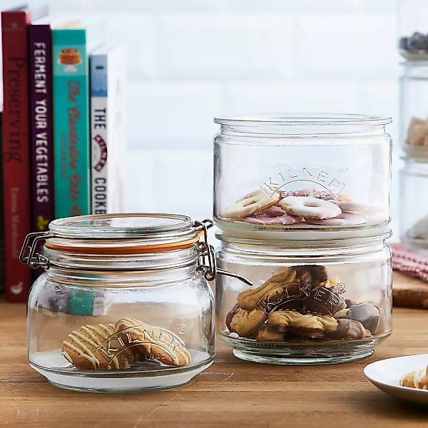 KILNER Vorratsglas, (Set, 3 tlg., 2 x 0,88Liter, 1 x 0,9 Liter) günstig online kaufen