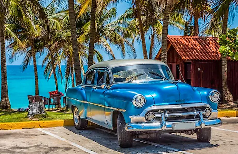 Papermoon Fototapete »OLDTIMER-HAVANNA KUBA VINTAGE AUTO PALMEN STRAND MEER günstig online kaufen
