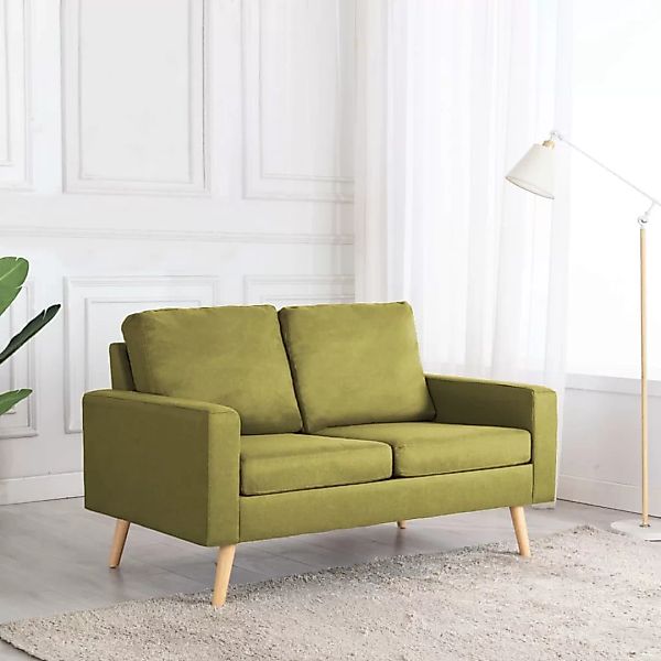 vidaXL Sofa 2-Sitzer-Sofa Grün Stoff Couch günstig online kaufen