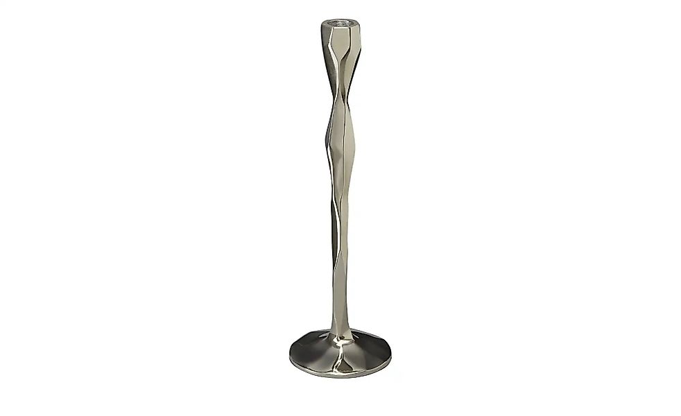 HOME STORY Kerzenhalter   ¦ silber ¦ Aluminium ¦ Maße (cm): H: 32  Ø: 9 Acc günstig online kaufen