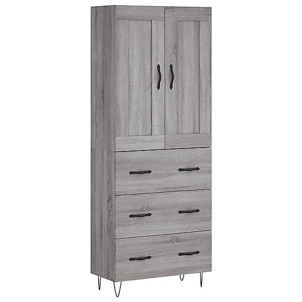 vidaXL Highboard Grau Sonoma 69,5x34x180 cm Holzwerkstoff 3199783 günstig online kaufen
