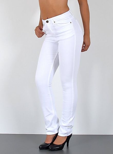 ESRA Stoffhose Damen Straight Fit Hose High Waist Business-Hose bis Große G günstig online kaufen