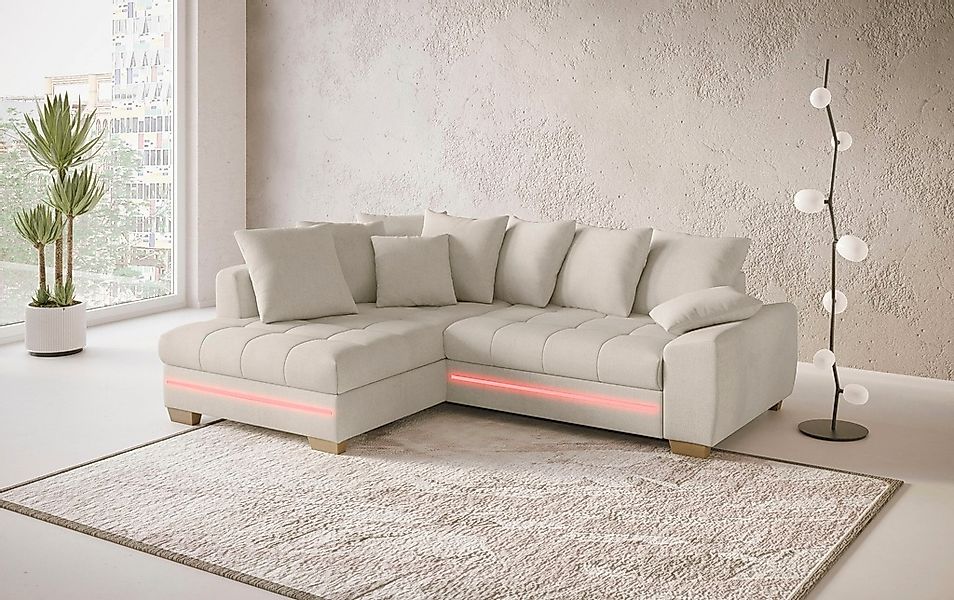 Mr. Couch Ecksofa »Nikita II, L-Form«, mit Kaltschaum, RGB-LED Beleuchtung, günstig online kaufen