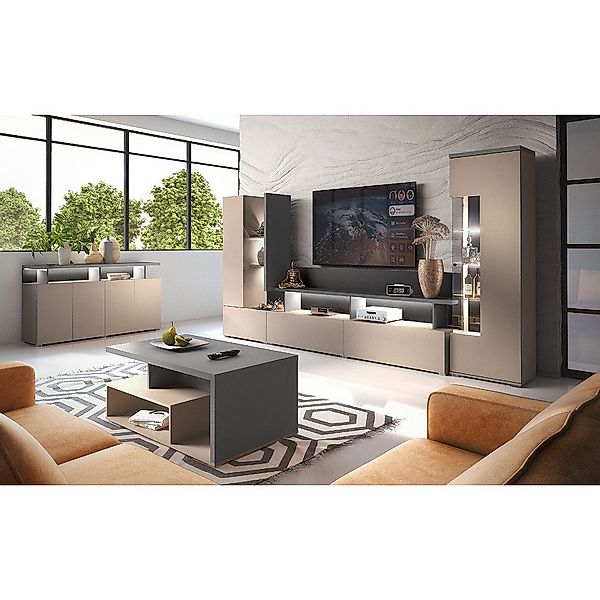 Lomadox Wohnzimmer-Set SELCE-83, (Mega-Spar-Set, 4-St., Vitrine günstig online kaufen